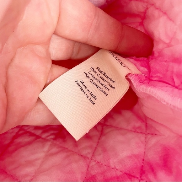 LoveShackFancy Adelade Tie Dye Cotton Quilted Jacket Pink Large Casual - Picture 7 of 8